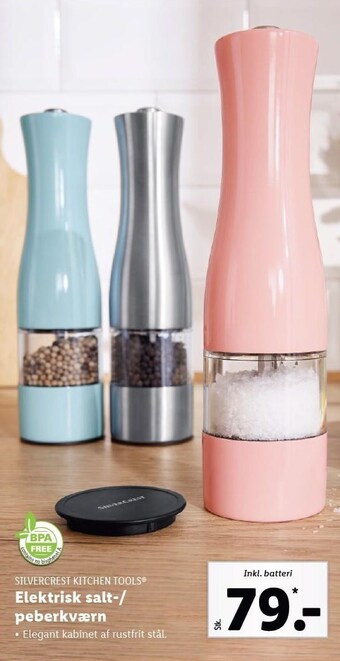 Lidl Silvercrest kitchen tools elektrisk salt-/peberkværn tilbud