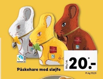 Lidl Favorina påskehare med sløjfe tilbud