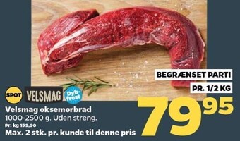 Netto Velsmag oksemørbrad tilbud