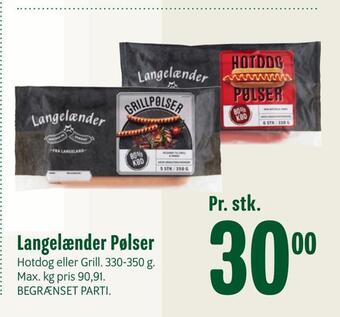Min Købmand Langelænder pølser tilbud