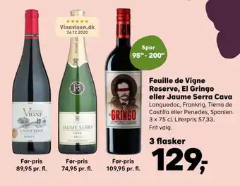 Feuille de vigne reserve, el gringo eller jaume serra cava