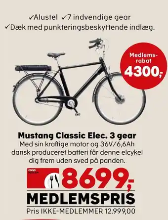 Kvickly Mustang classic elec. 3 gear tilbud