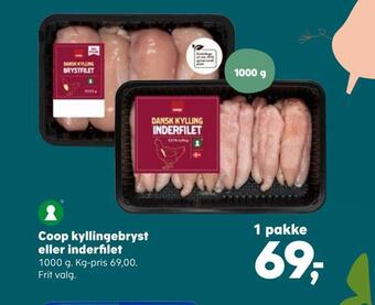 SuperBrugsen Coop kyllingebryst eller inderfilet tilbud
