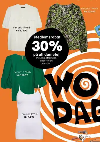 Medlemsrabat 30% på alt dametøj