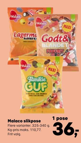 Kvickly Malaco slikpose tilbud