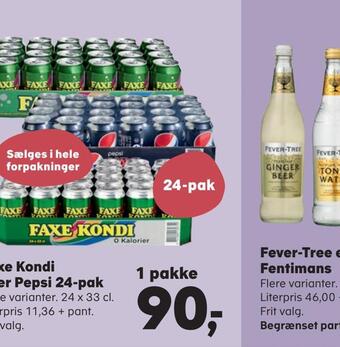 Kvickly Faxe kondi eller pepsi tilbud