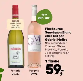 Kvickly Flaxbourne sauvignon blanc eller gm par gabriel meffre tilbud