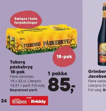 Kvickly Tuborg påskebryg 18-pak tilbud