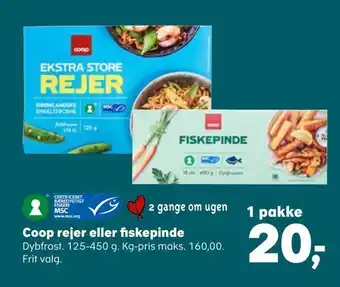 SuperBrugsen Coop rejer eller fiskepinde tilbud