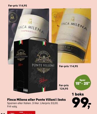 SuperBrugsen Finca milena eller ponte villoni i boks tilbud