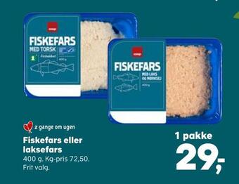 Kvickly Fiskefars eller laksefars tilbud