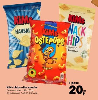 SuperBrugsen Kims chips eller snacks tilbud