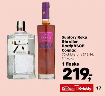 SuperBrugsen Suntory roku gin eller hardy vsop cognac tilbud