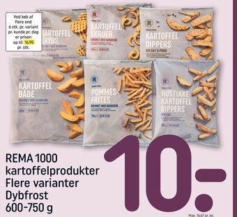 REMA 1000 Rema 1000 Kartoffelprodukter Flere Varianter Dybfrost 600-750 g tilbud