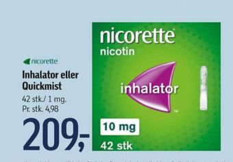 Føtex Nicorette nikotininhalator tilbud
