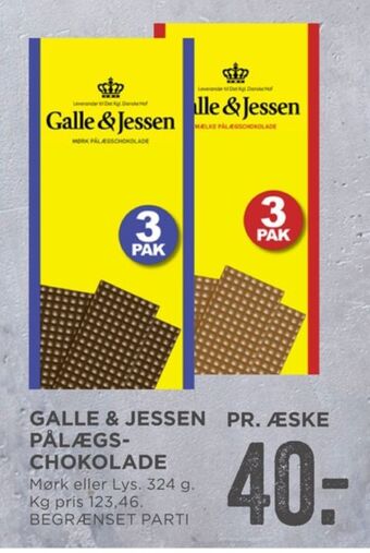 Galle & jessen pålægschokolade mælk