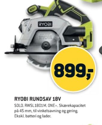 XL-BYG Ryobi rundsav tilbud