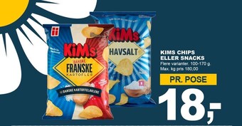 Let-Køb Kims chips eller snacks tilbud