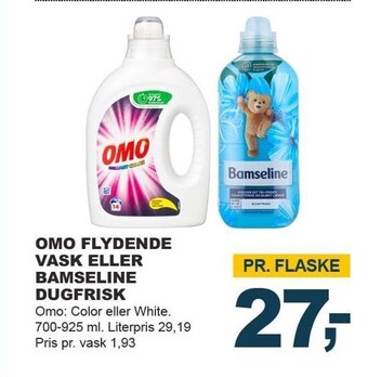 Omo flydende vask eller bamseline dugfrisk