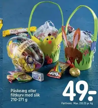 REMA 1000 Påskeæg eller fitkurv med slik tilbud