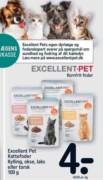 REMA 1000 Excellent pet kattefoder 100 g tilbud