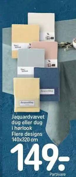 REMA 1000 Jaquardvævet dug eller dug i hørlook flere designs tilbud