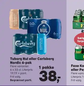 Kvickly Tuborg nul eller carlsberg nordic 6-pak tilbud