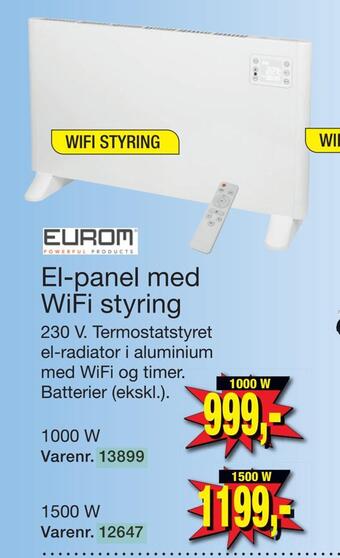 Harald Nyborg El-panel med wifi styring tilbud