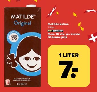 Netto Matilde kakaoskummetmælk tilbud