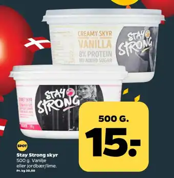 Netto Stay strong skyr strawberry & lime tilbud