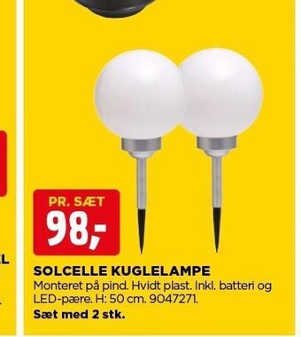 jem & fix Solcelle kuglelampe tilbud