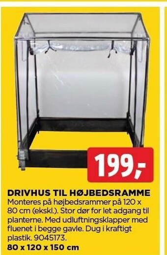 jem & fix Drivhus til højbedsramme tilbud