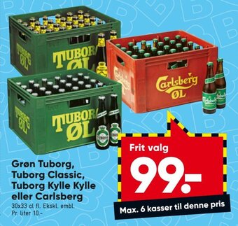 Bilka Grøn Tuborg, Tuborg Classic, Tuborg Kylle Kylle eller Carlsberg tilbud