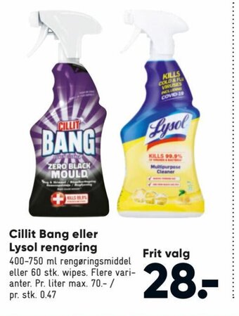 Cillit Bang eller Lysol Rengøring