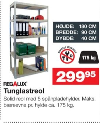 Bauhaus Regalux reol tilbud