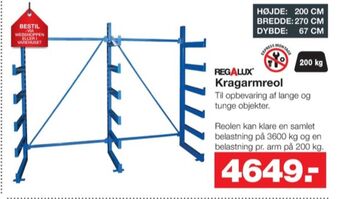Bauhaus Regalux reol tilbud