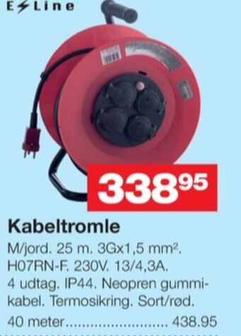 Bauhaus E-line kabeltromle tilbud
