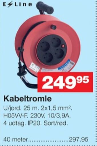Bauhaus E-line kabeltromle tilbud