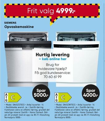 Bilka Siemens opvaskemaskine tilbud