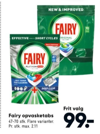 Bilka Fairy maskinopvask-tabs tilbud
