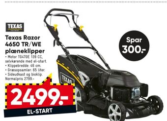 Bilka Texas plæneklipper tilbud