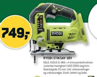 Ryobi Stiksav 18V