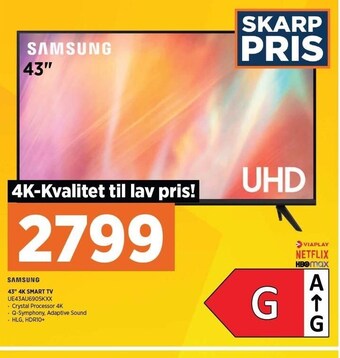 Power 43´´ 4k smart tv tilbud