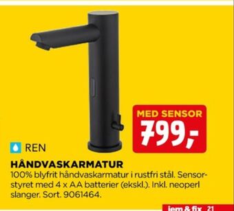 jem & fix Ren håndvaskarmatur tilbud
