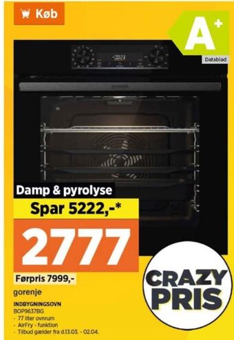 Power Gorenje indbygningsovn tilbud