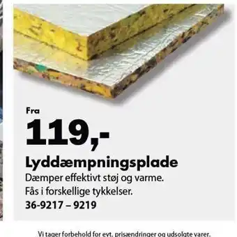 Lyddæmpningsplade