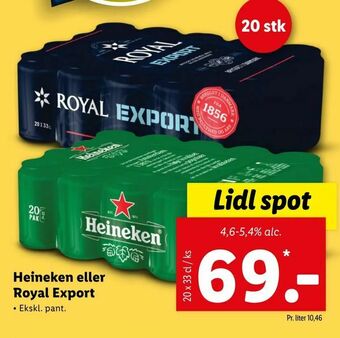 Let-Køb Heineken eller Royal Export tilbud