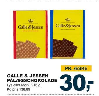 Let-Køb Galle & jessen pålægschokolade tilbud