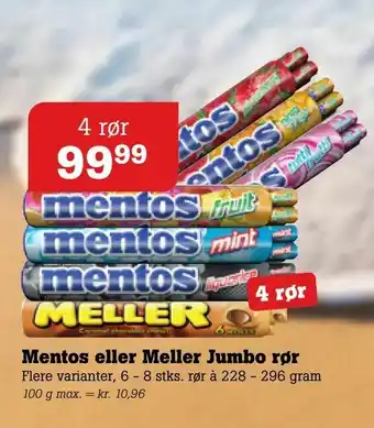 Poetzsch Padborg Mentos eller Meller Jumbo rør tilbud