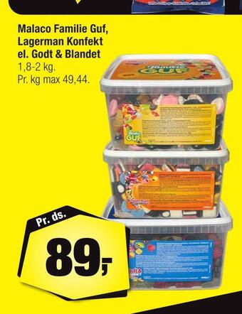Calle Malaco familie guf, lagerman konfekt el. godt & blandet tilbud